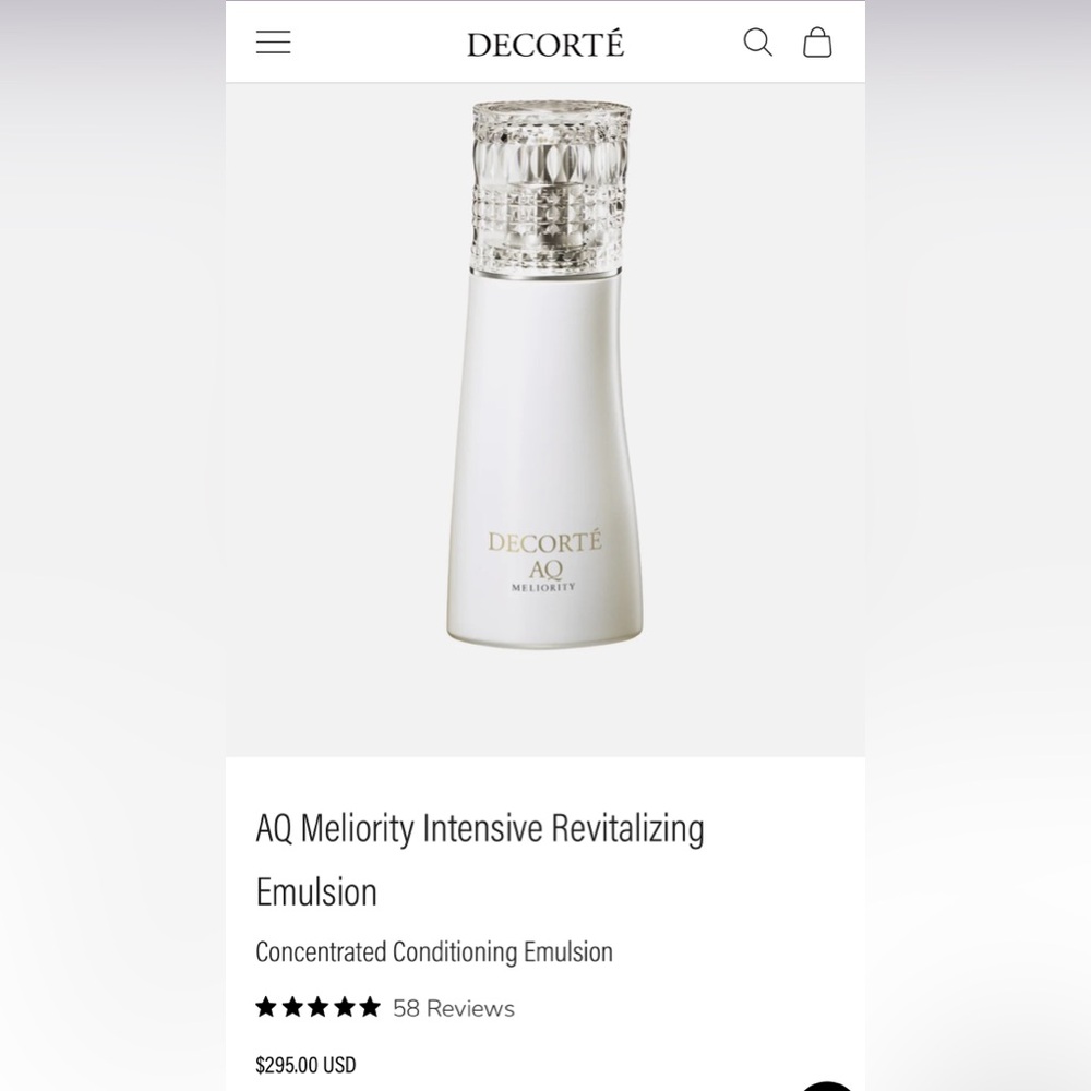 NWT DECORTÉ Decorte AQ Meliority Intensive Revitalizing Emulsion full size 200ml - Picture 2 of 3